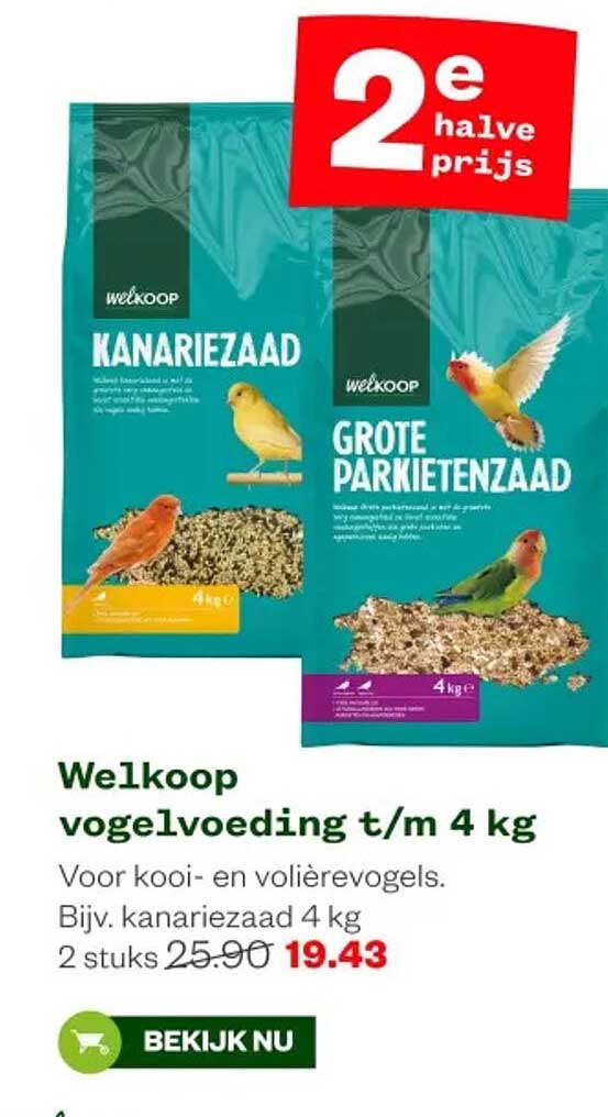 Welkoop vogelvoeding t/m 4 kg