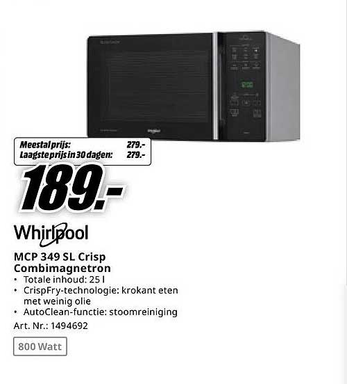 Whirlpool MCP 349 SL Crisp Combi-magnetron