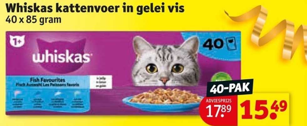 Whiskas kattenvoer in gelei vis 40 x 85 gram