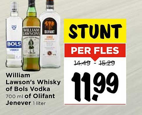 William Lawson’s Whisky of Bols Vodka 700 ml of Olifant Jenever 1 liter