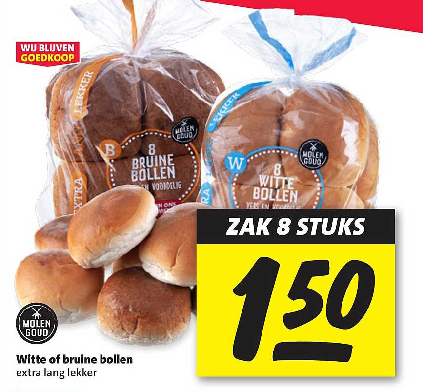 Witte of bruine bollen extra lang lekker
