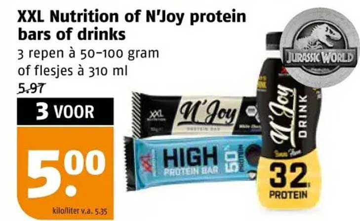 XXL Nutrition of N'Joy protein bars of drinks