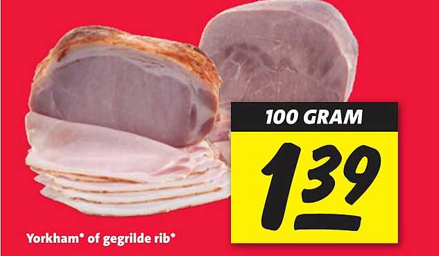 Yorkham* of gegrilde rib*