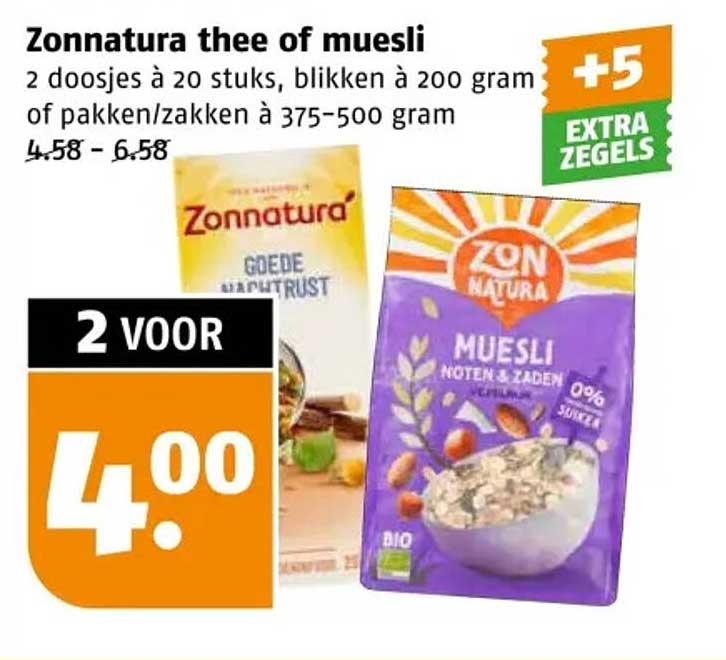 Zonnatura thee of muesli