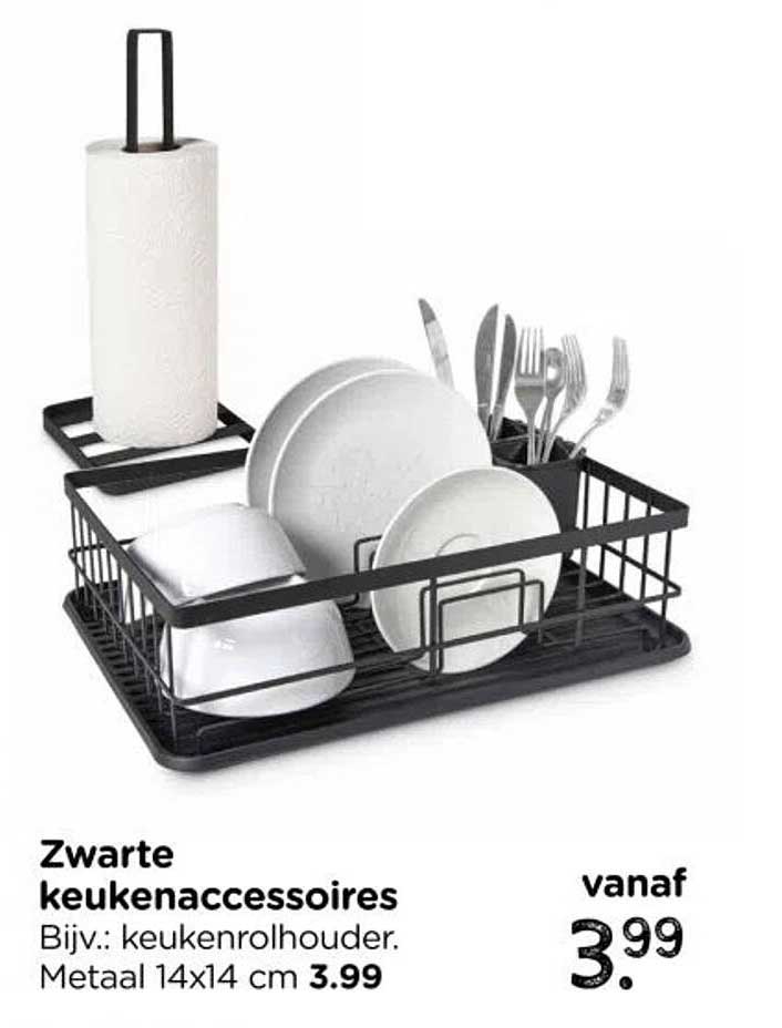 Zwarte keukenaccessoires
