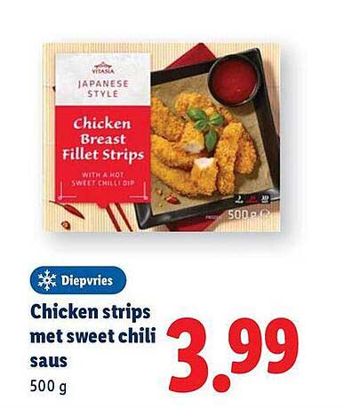 Chicken strips met sweet chili saus