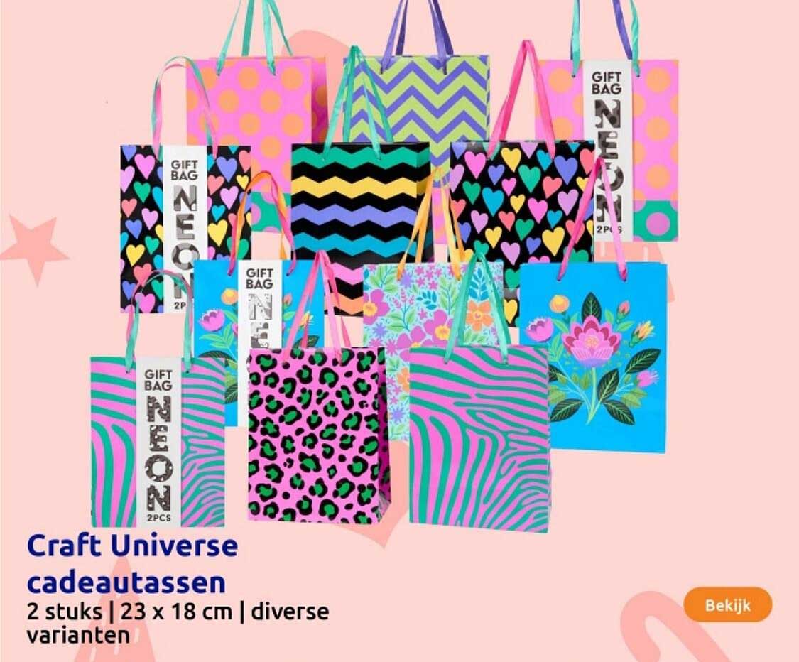 Craft Universe cadeauassen 2 stuks | 23 x 18 cm | diverse varianten
