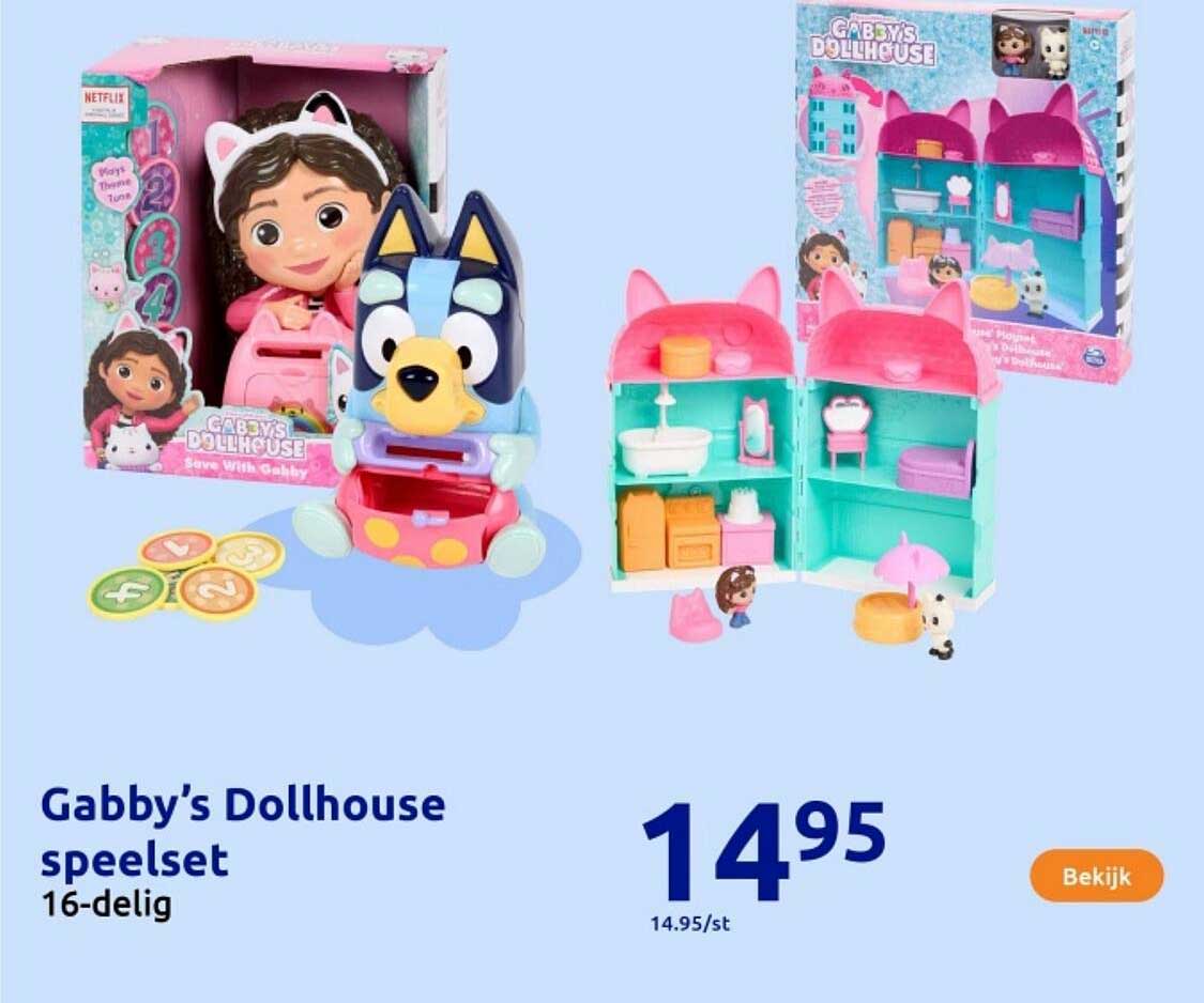 Gabby's Dollhouse speelset 16-delig