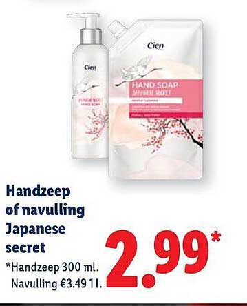 Handzeep of navulling Japanese secret