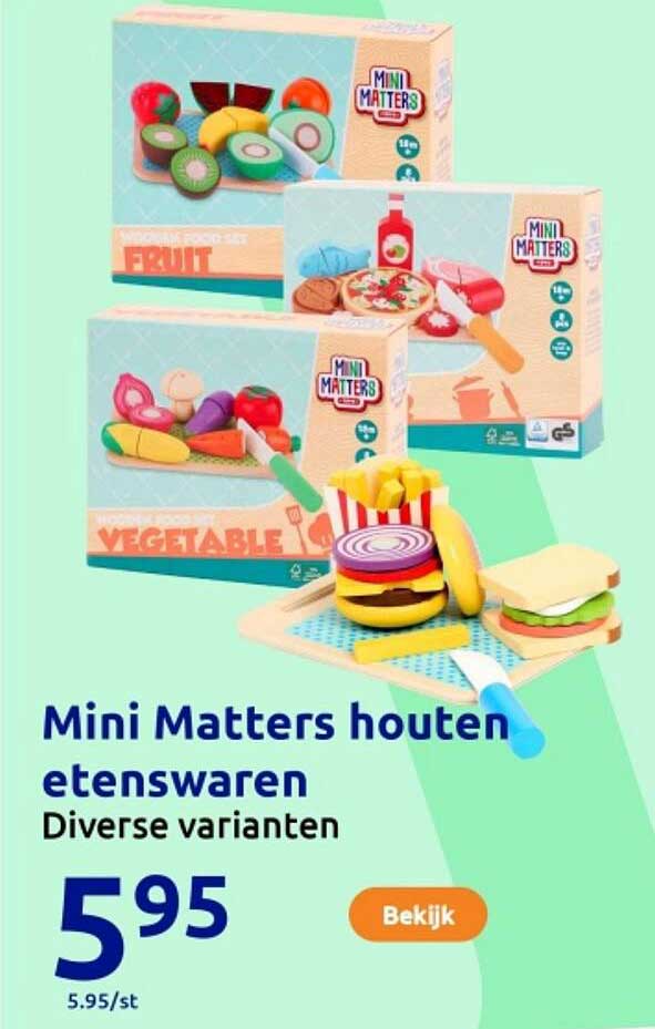 Mini Matters houten etenswaren Diverse varianten