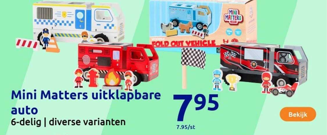 Mini Matters uitsklapbare auto 6-delig | diverse varianten