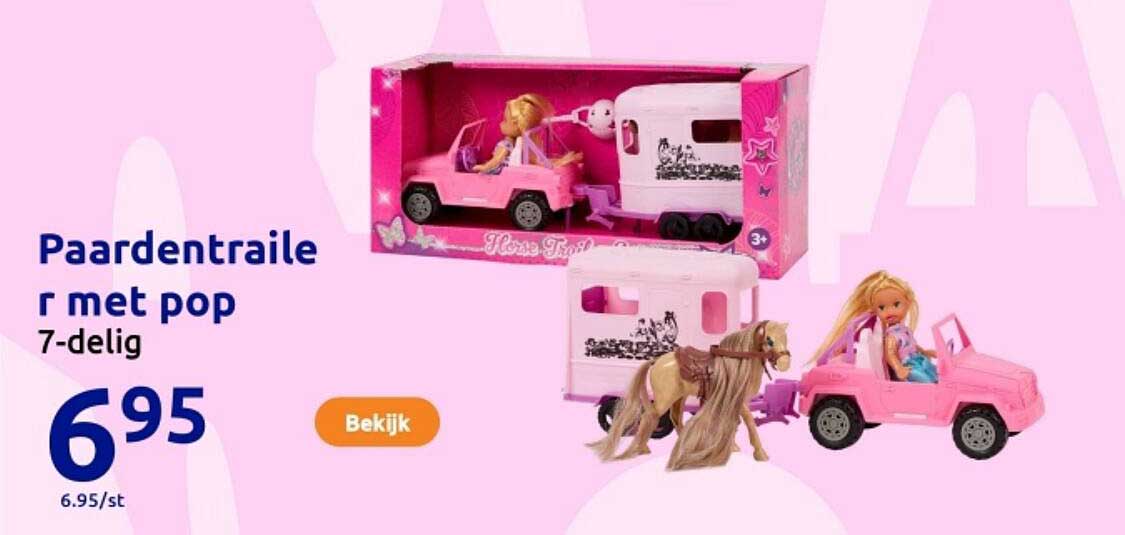 Paardentrailer met pop 7-delig