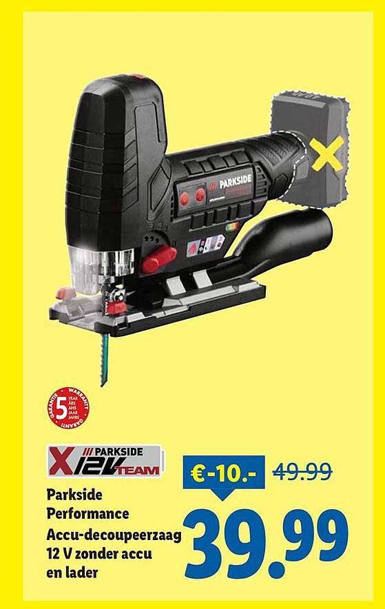 Parkside Performance Accu-decoupeerzaag 12 V zonder accu en lader