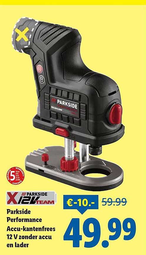 Parkside Performance Accu-kantenfrees 12 V zonder accu en lader