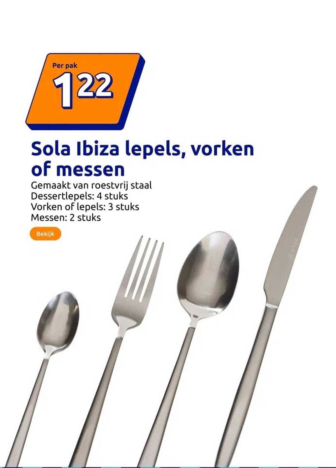 Sola Ibiza lepels, vorken of messen