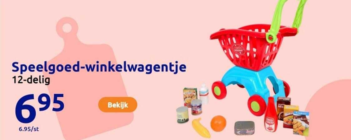 Speelgoed-winkelwagentje 12-delig