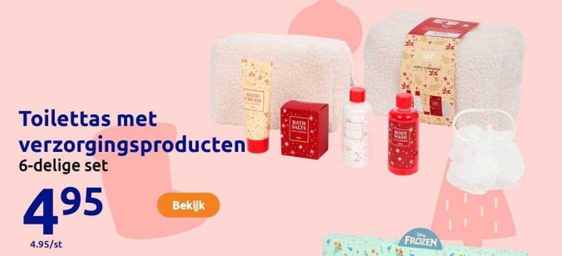 Toilettas met verzorgingsproducten 6-delige set