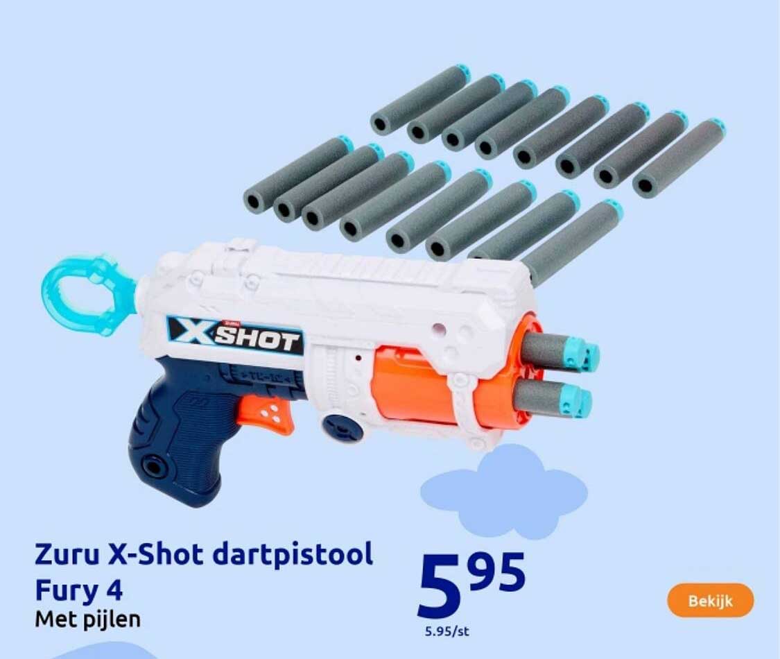 Zuru X-Shot dartpistool Fury 4 met pijlen