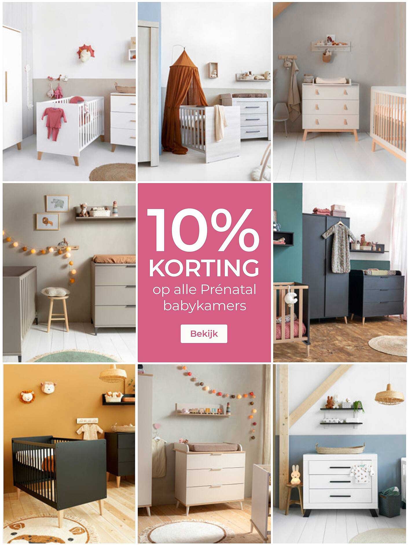 10% KORTING op alle Prénatal babykamers