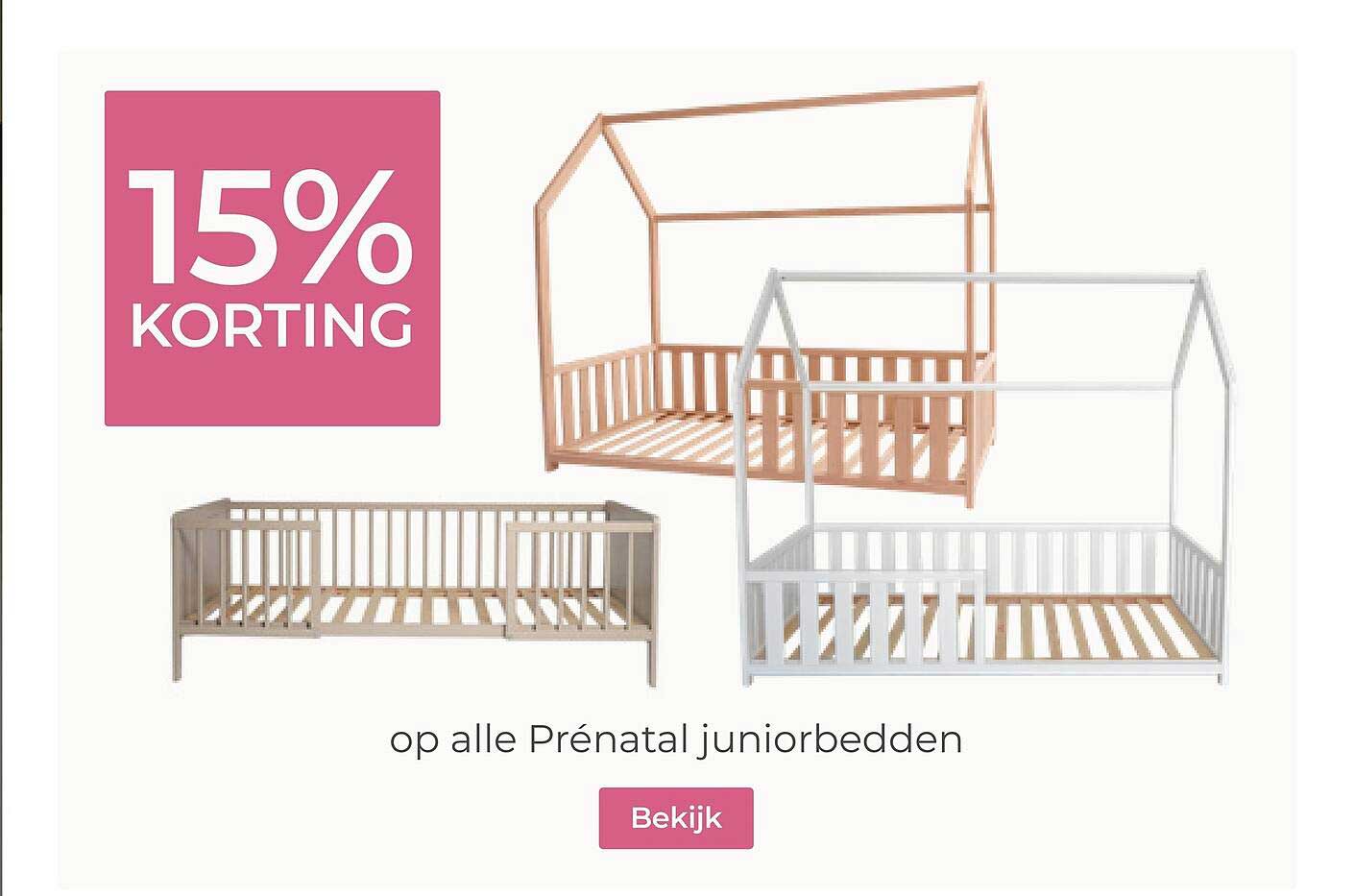 15% KORTING op alle Prénatal juniorbedden