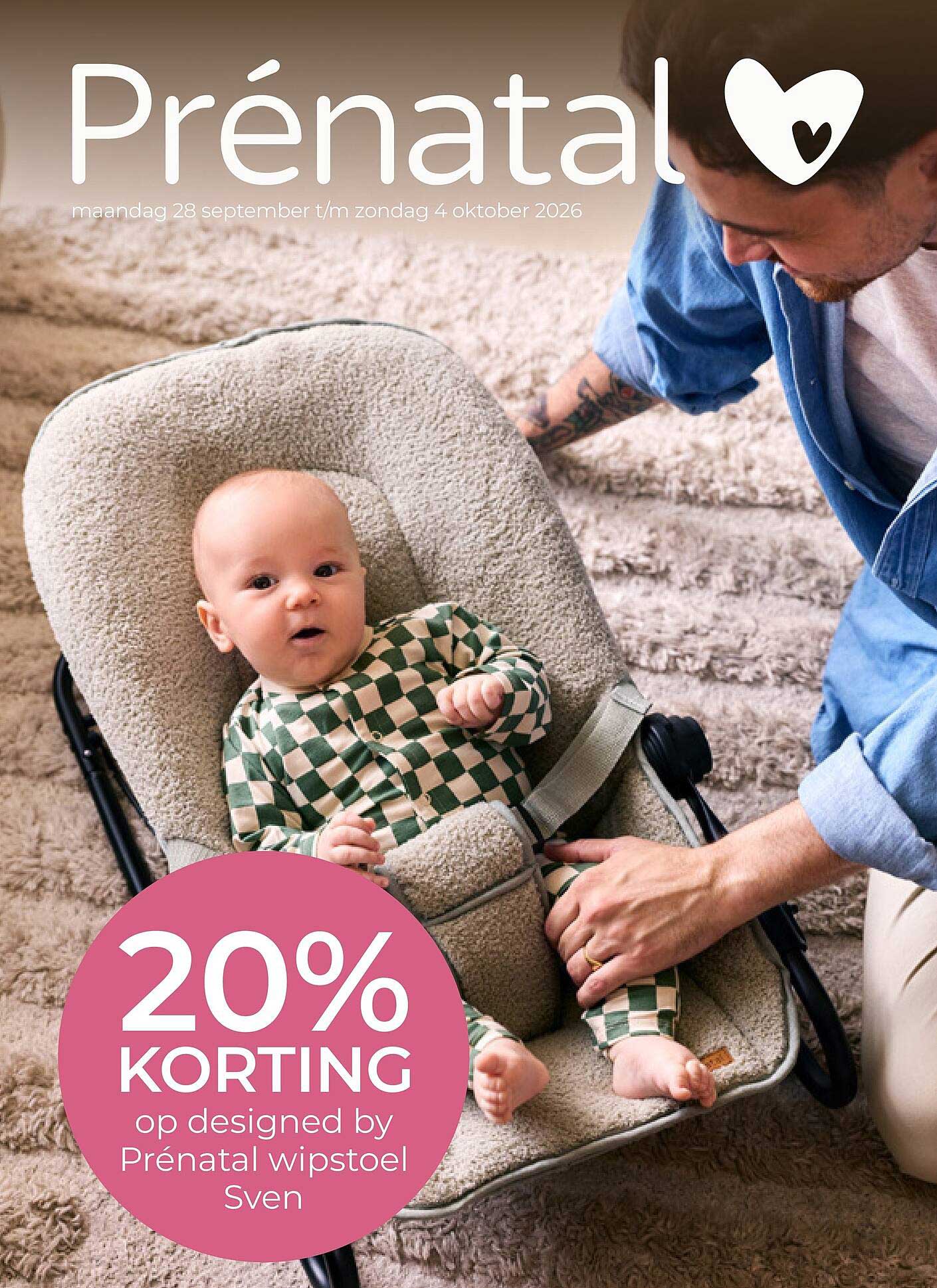 20% KORTING op designed by Prénatal wipstoel Sven