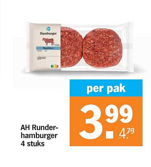AH Runder-hamburger 4 stuks