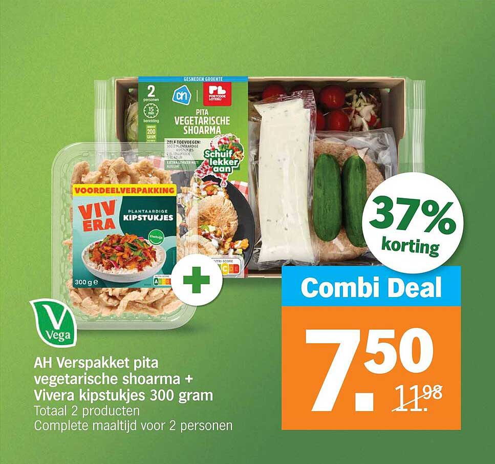 AH Verspakket pita vegetarische shoarma + Vivera kipstukjes 300 gram Combi Deal