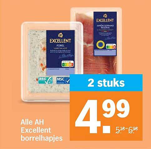 Alle AH Excellent borrelhapjes 2 stuks