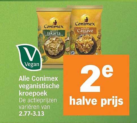 Alle Conimex veganistische kroepoek 2e halve prijs