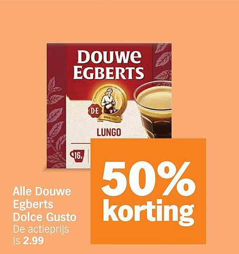 Alle Douwe Egberts Dolce Gusto 50% korting
