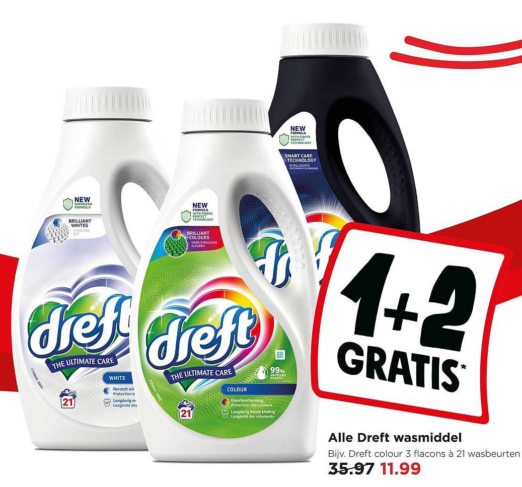 Alle Dreft wasmiddel 1+2 gratis