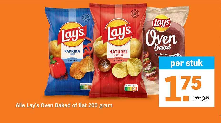 Alle Lay's Oven Baked of flat 200 gram