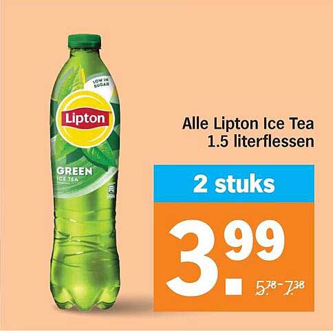 Alle Lipton Ice Tea 1.5 literflessen 2 stuks