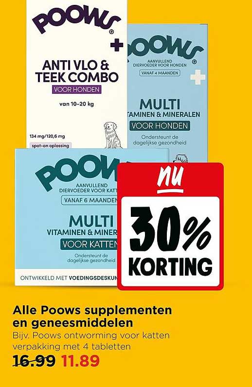 Alle Poows supplementen en geneesmiddelen - 30% korting