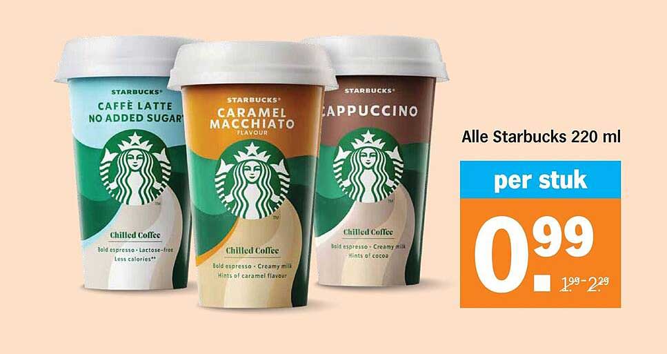 Alle Starbucks 220 ml per stuk