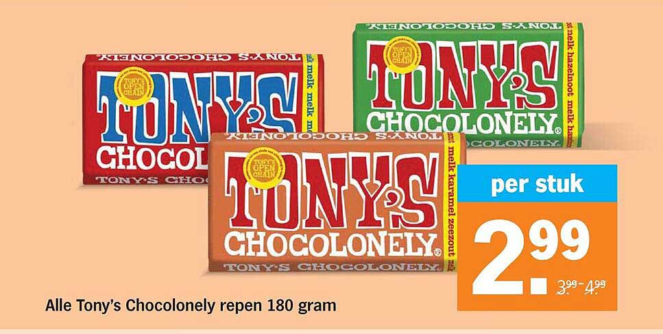 Alle Tony’s Chocolonely repen 180 gram