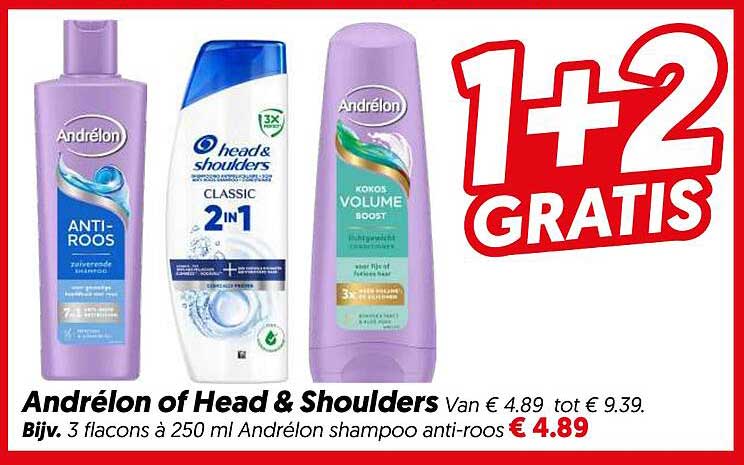 Andrélon of Head & Shoulders 1+2 gratis