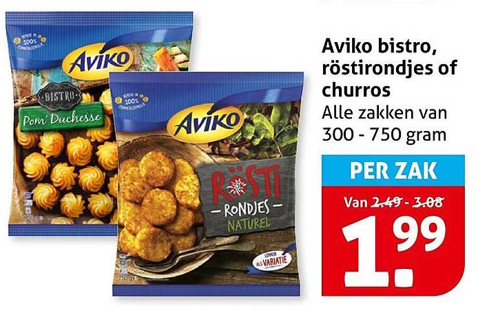 Aviko bistro, rösti rondjes of churros
