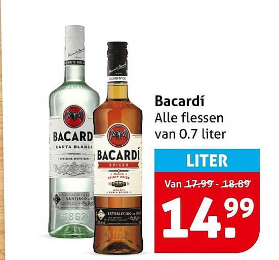Bacardí Alle flessen van 0.7 liter LITER