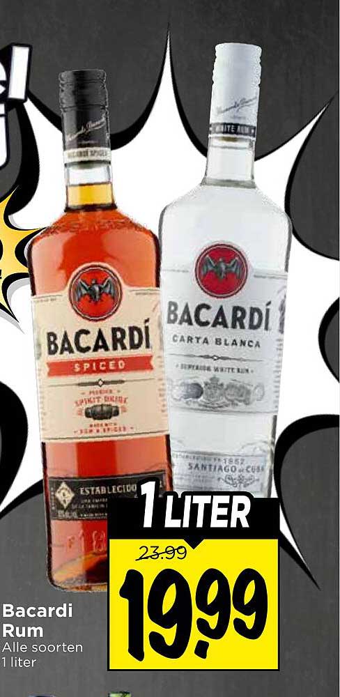 Bacardi Rum Alle soorten 1 liter