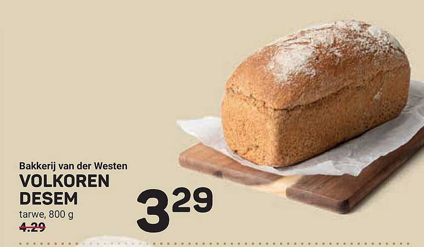 Bakkerij van der Westen VOLKOREN DESEM tarwe, 800 g
