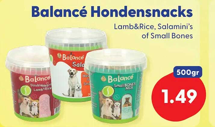 BalanCé Hondensnacks Lamb&Rice, Salamini’s of Small Bones