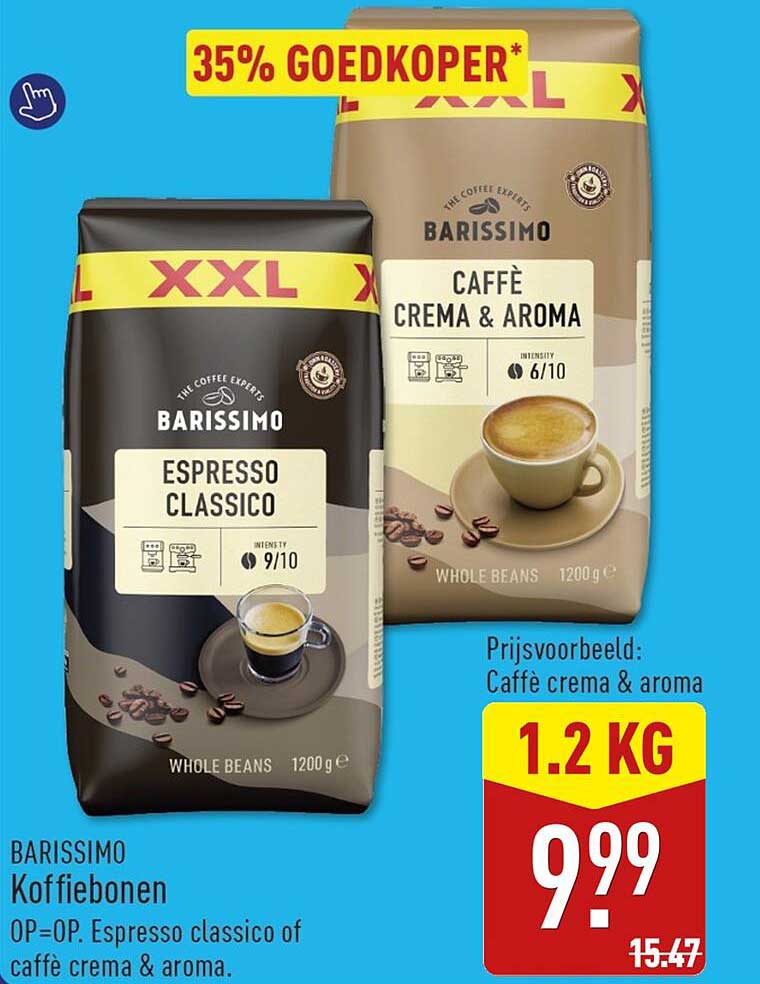 BARISSIMO Koffiebonen ESPRESSO CLASSICO of CAFFÈ CREMA & AROMA 35% GOEDKOPER*