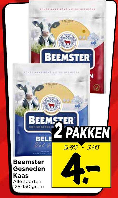 Beemster Gesneden Kaas Alle soorten 125-150 gram 2 pakken