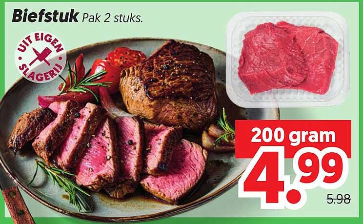 Biefstuk Pak 2 stuks.