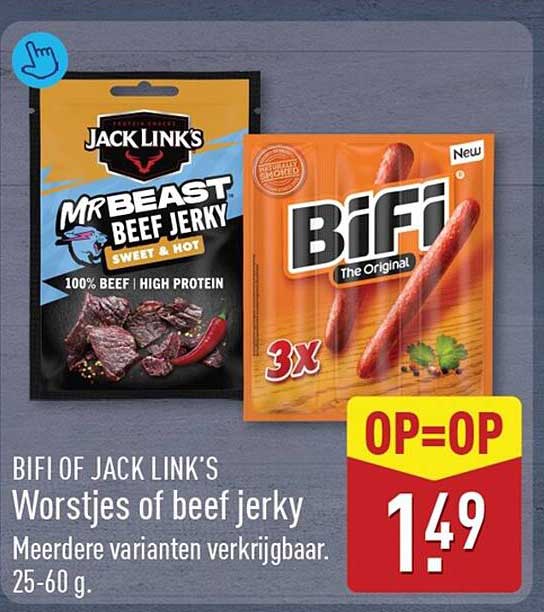 BIFI OF JACK LINK'S Worstjes of beef jerky