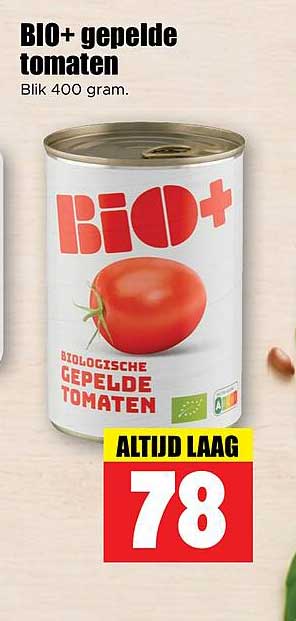 BIO+ gepelde tomaten