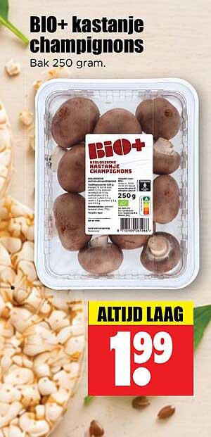 BIO+ kastanje champignons Bak 250 gram