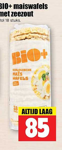 Bio+ maiswafels met zeezout