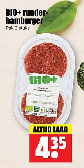 BIO+ runder-hamburger Pak 2 stuks.
